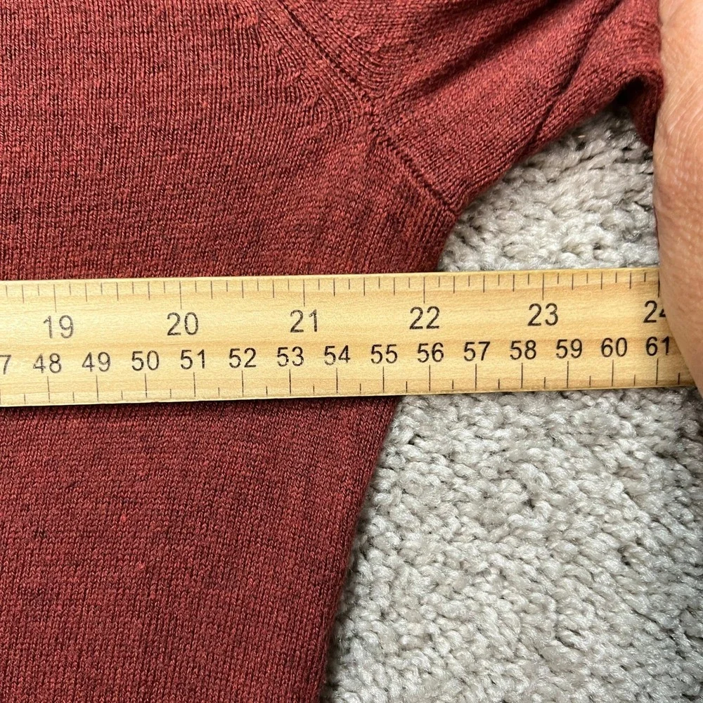 Banana Republic Sweater Mens Large Burgundy V-Neck Long Sleeve Silk Cashmere EUC